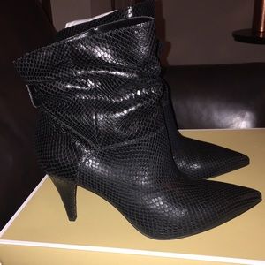 MK Embossed Leather Carey Booties SZ 10 BNWT